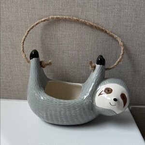 Gray Sloth Hanging Planter